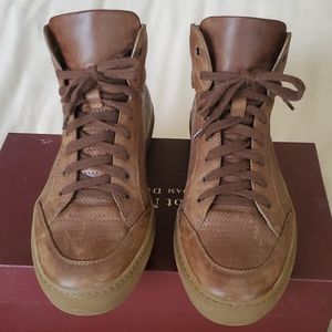 Aquatalia leather hi-top sneakers